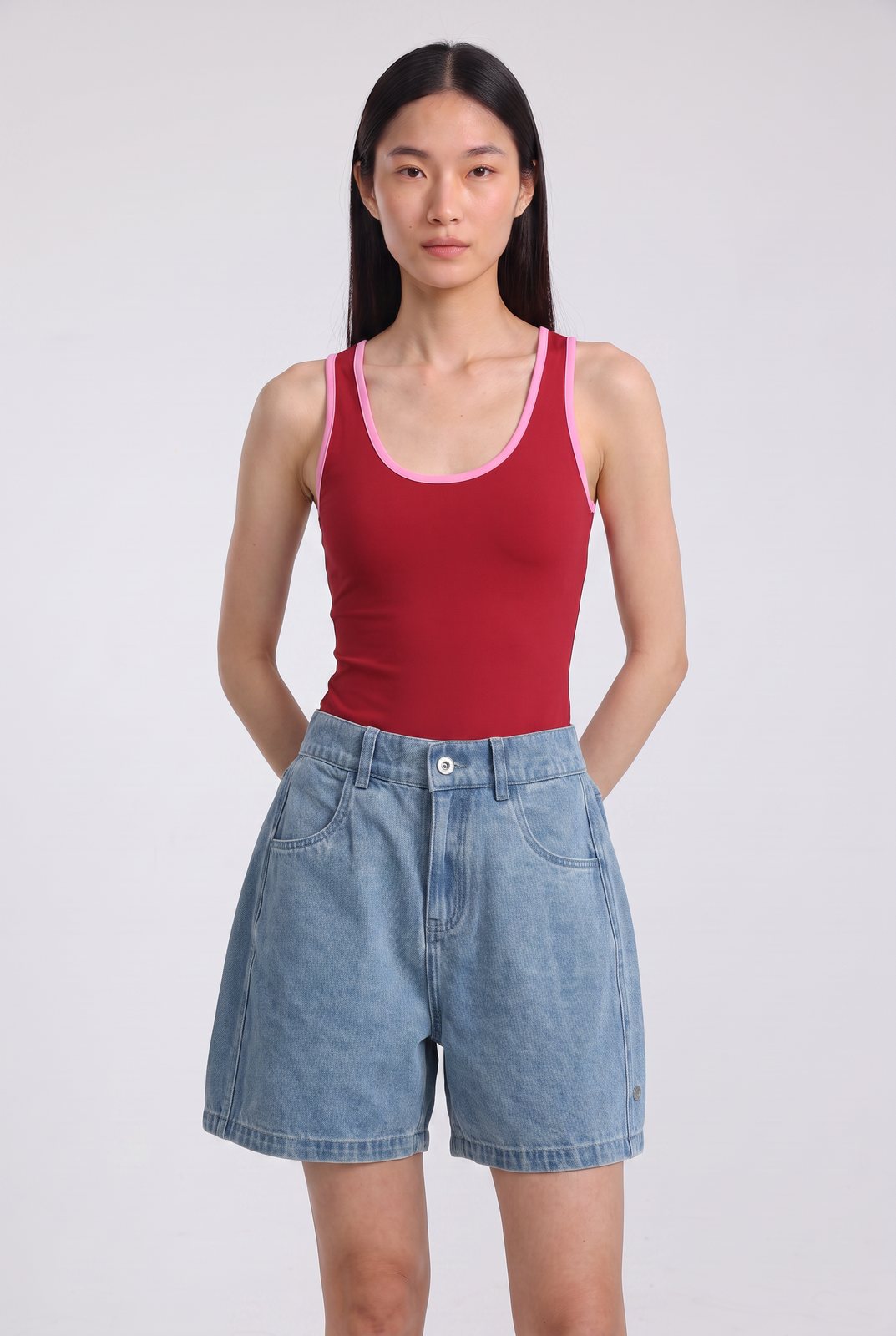 Denim Shorts E0008 — E0008 worn by model